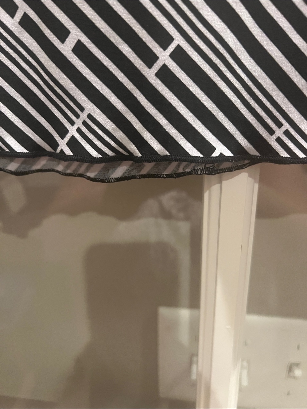 Wrapper Black & White Diagonal Stripe A-Line Skirt Size Medium - Picture 2 of 7
